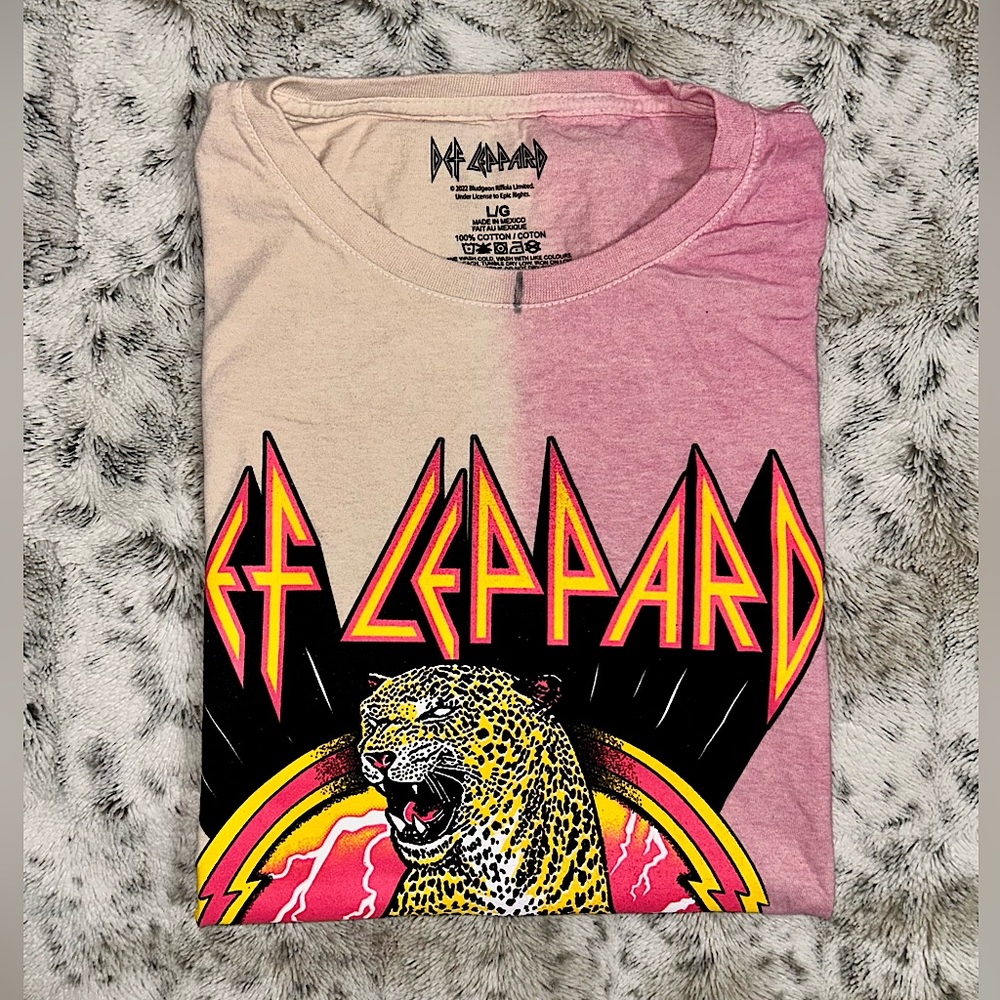 🆕 $5 add on NWOT Def Leppard | Officially Licensed High N Dry Custom Tie Dye Tee